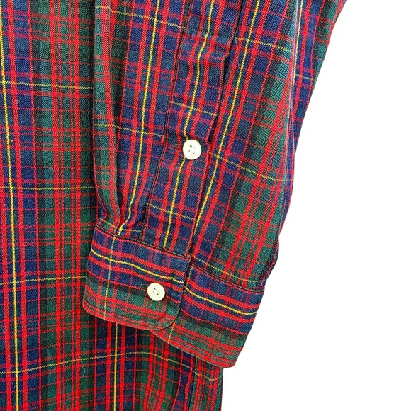 Ralph Lauren BIG SHIRT Mens Medium Red Tartan Plaid Pony Oversized Baggy Oxford - Picture 11 of 13